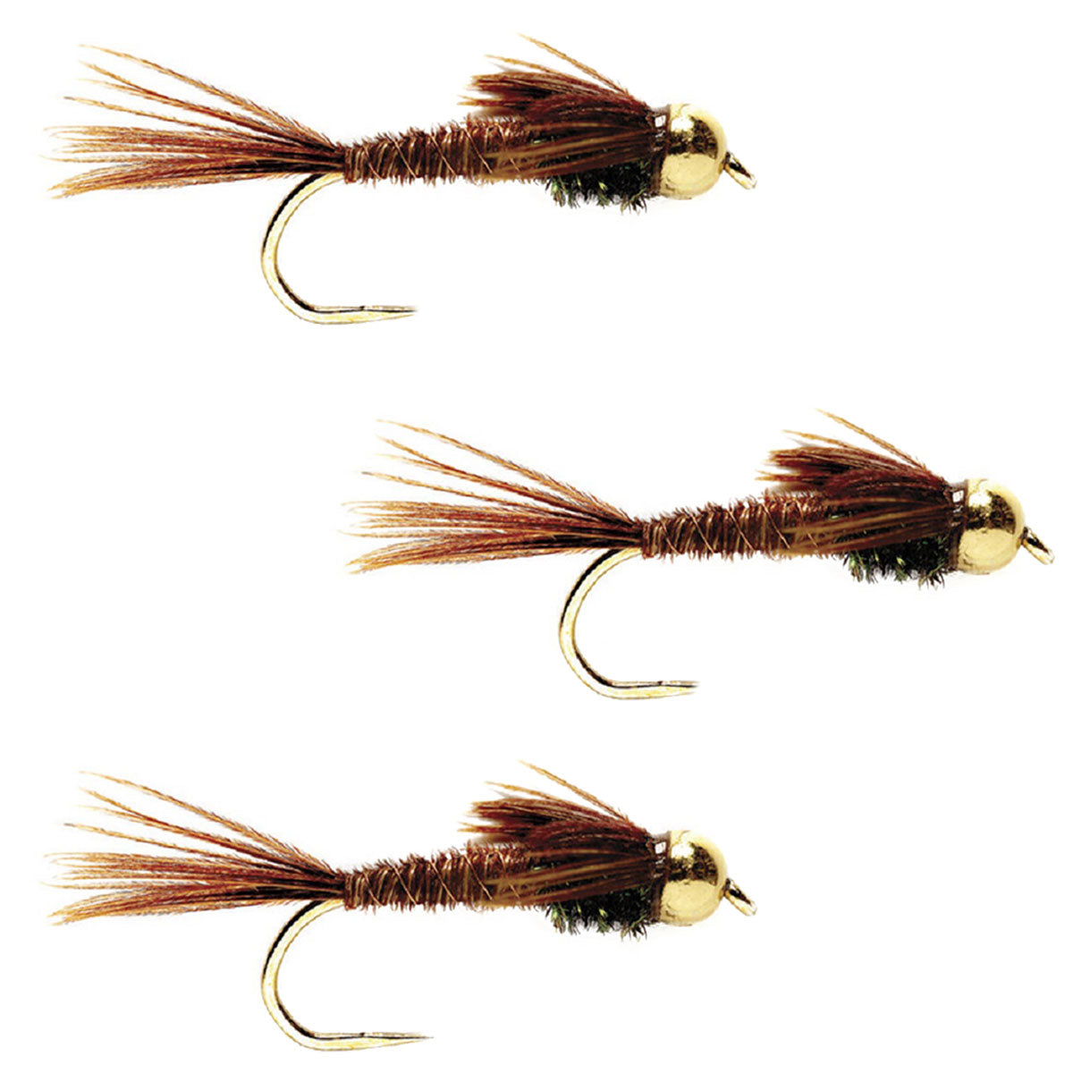 Soft Hackle Bead Head Pheasant Tail Nymph Fly Fishing Flies - 6 Flies Mixed Sizes 1800x1800