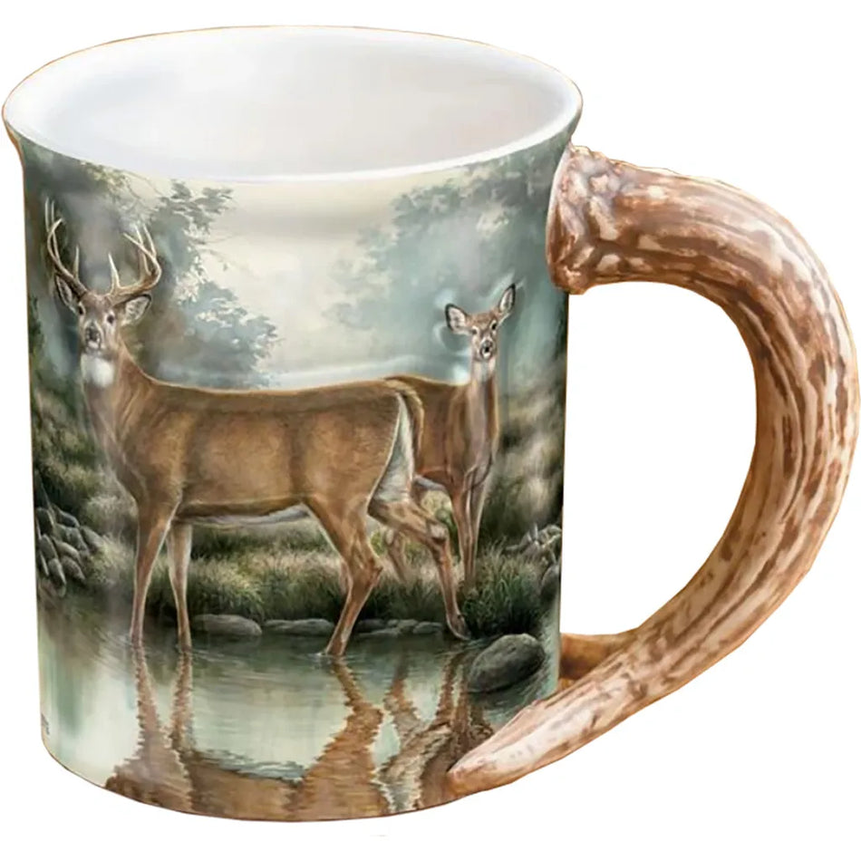 Wild Wings Sculpted Mug - Tranquil Waters Whitetail Deer