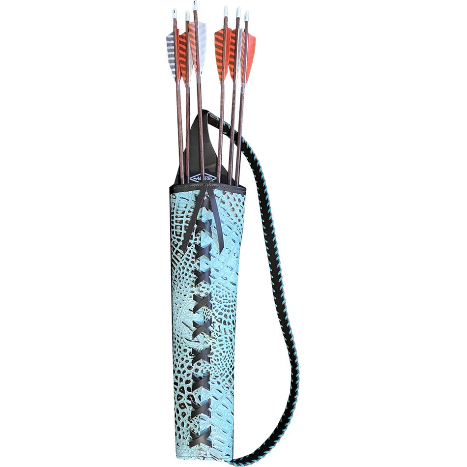 Neet Alligator Embossed Back Quiver (RH Turquoise)