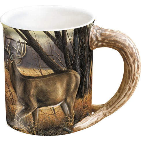 Wild Wings Sculpted Mug - Abandoned Farmstead Whitetail Deer