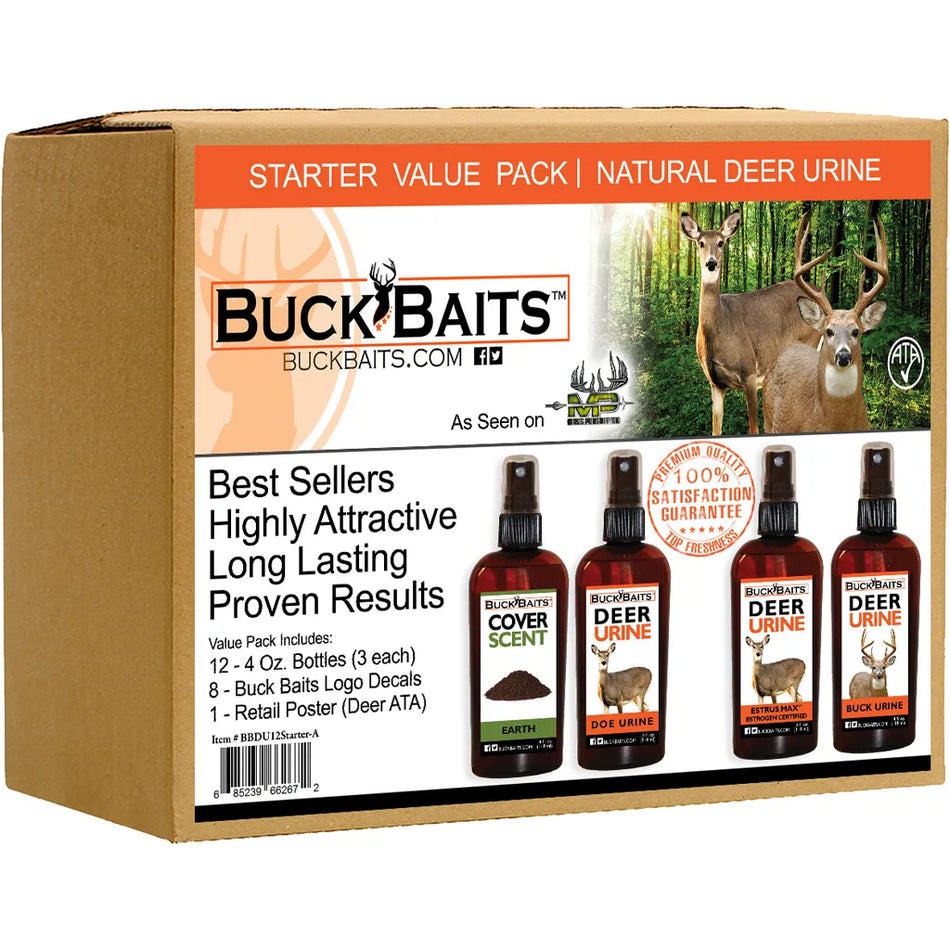 Buck Baits Starter Kit (Doe/Estrus Max/ Buck/ Earth Cover 3 oz. ea.)