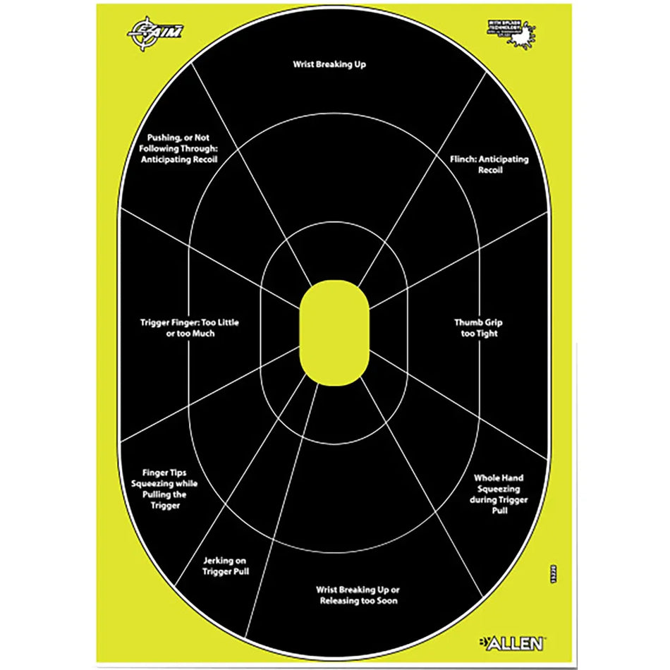 EzAim Splash Handgun Trainer Paper Target