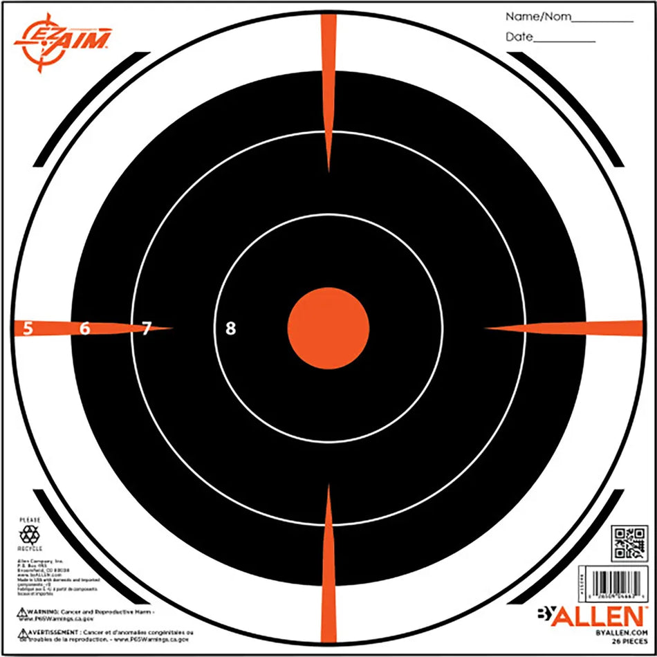 EzAim 8in. Bullseye Paper Target