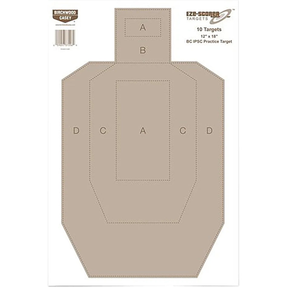 Birchwood Casey EZE-Scorer Target (IPSC Practice Paper 12x18 in. 10 pk.)