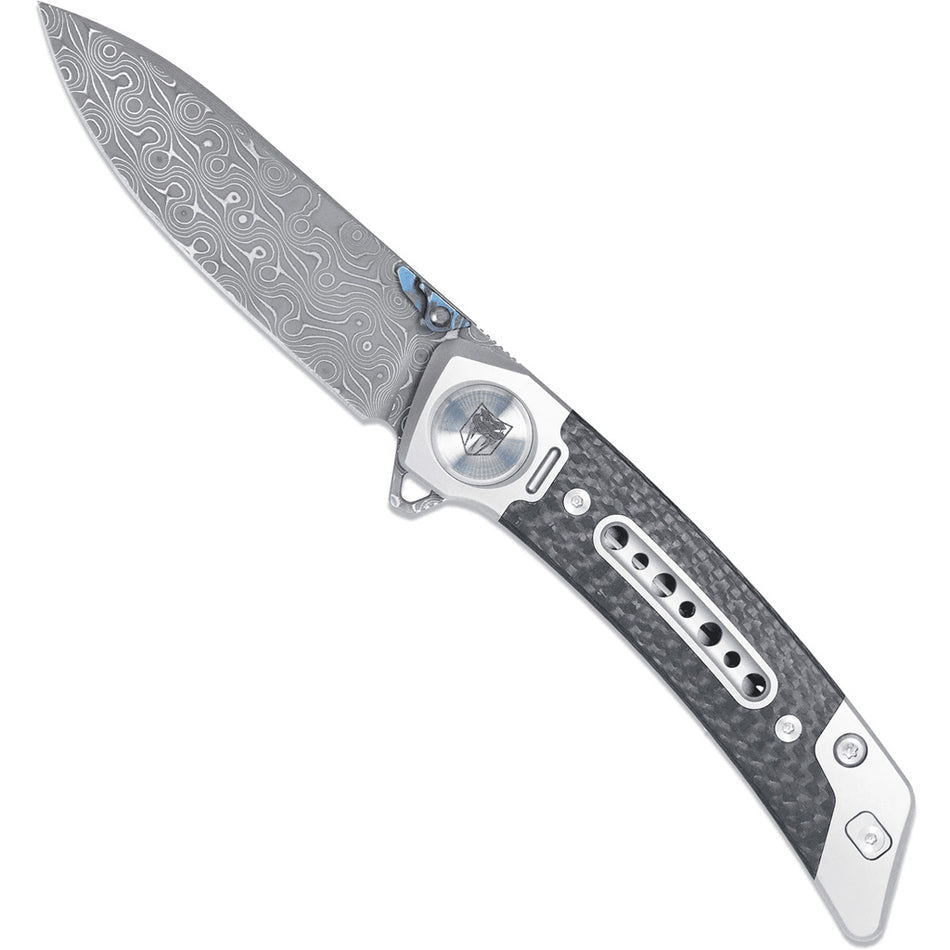 CobraTec Emperor Carbon Damascuss Drop Point Knife