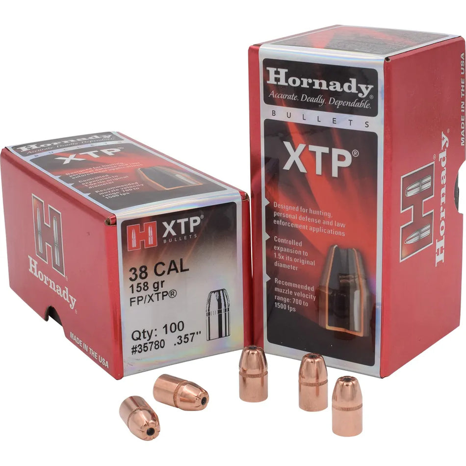Hornady Traditional Pistol Bullets (38 Cal. .357 158 gr. FP-XTP 100 box)