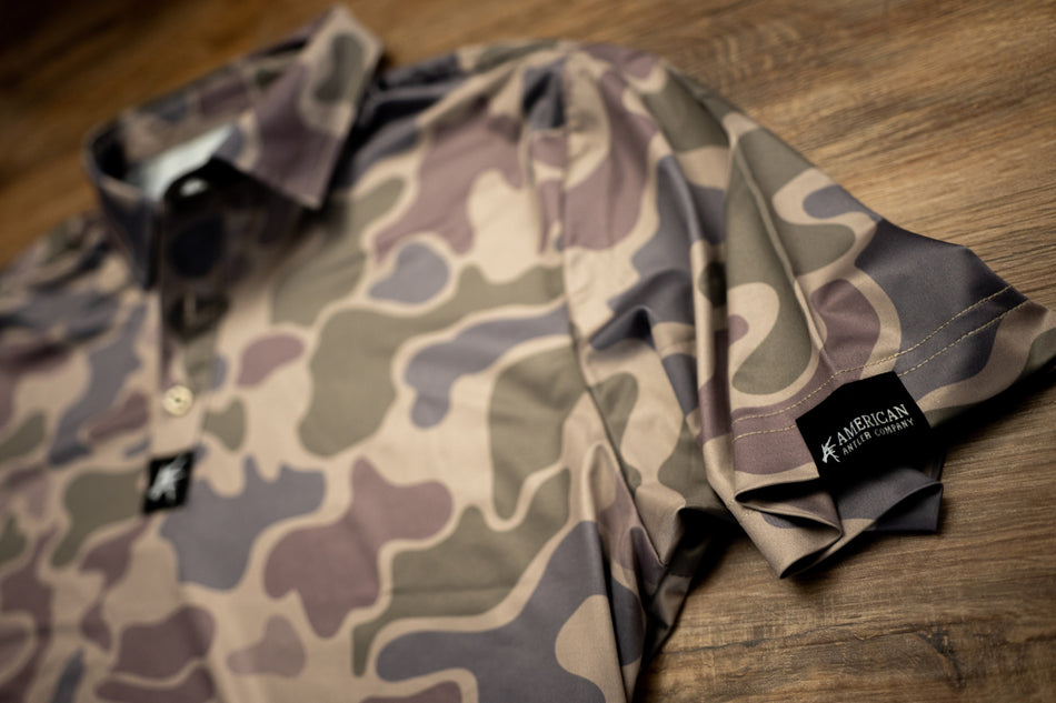 Duck camo golf polo
