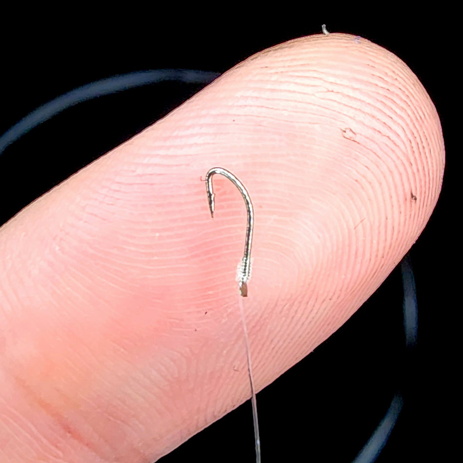 Pre-Snelled Barbed Tanago Micro Fishing Hooks – Size 0.3 (Pack of 20)