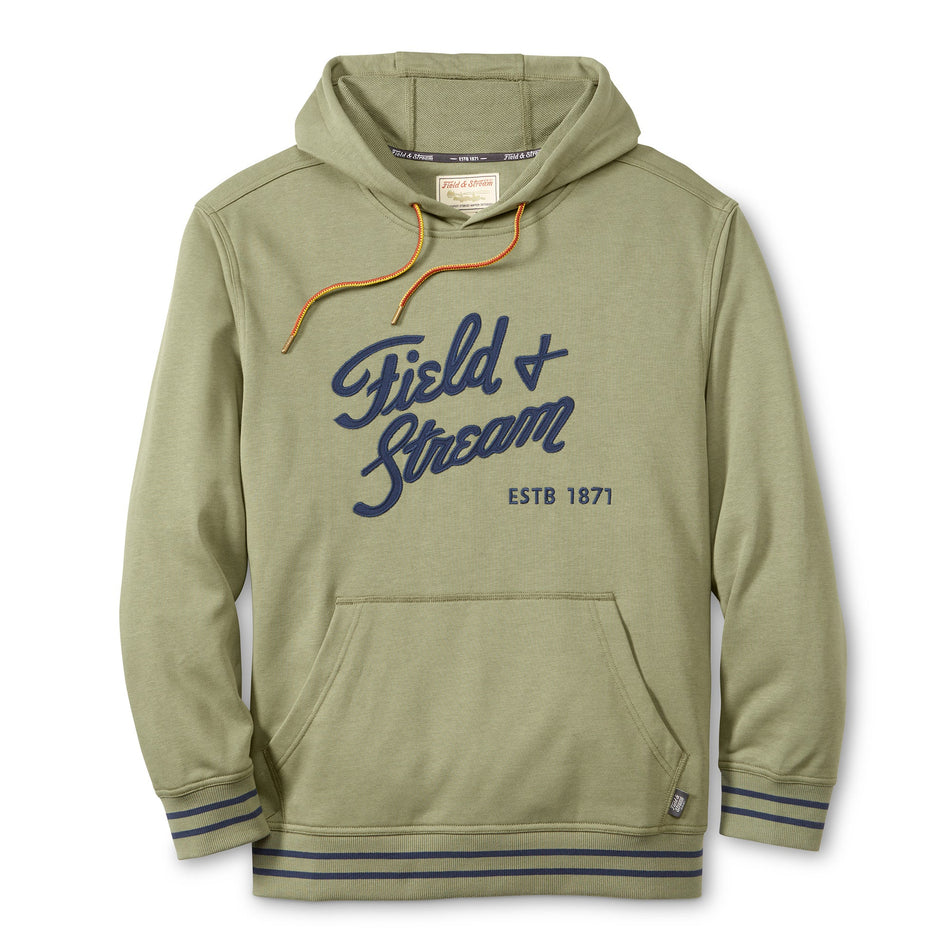 French Terry Applique Hoodie Olive