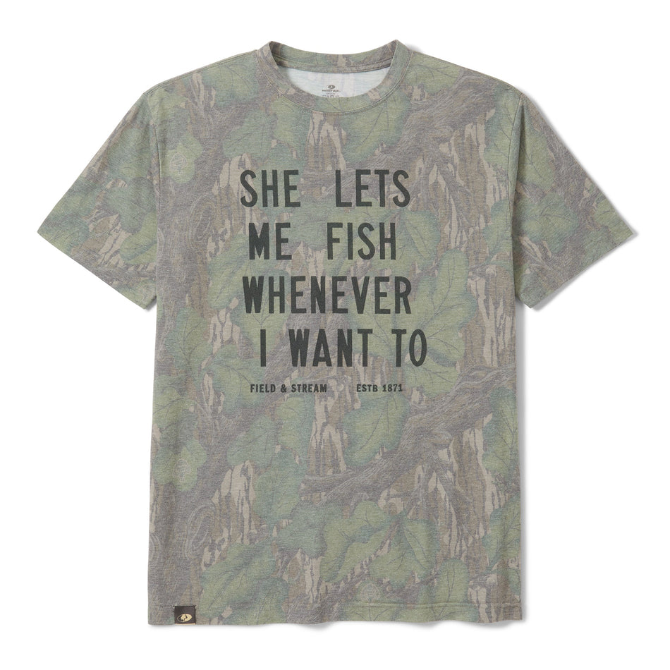 Mo Fish Tee - Shadow Grass Camo
