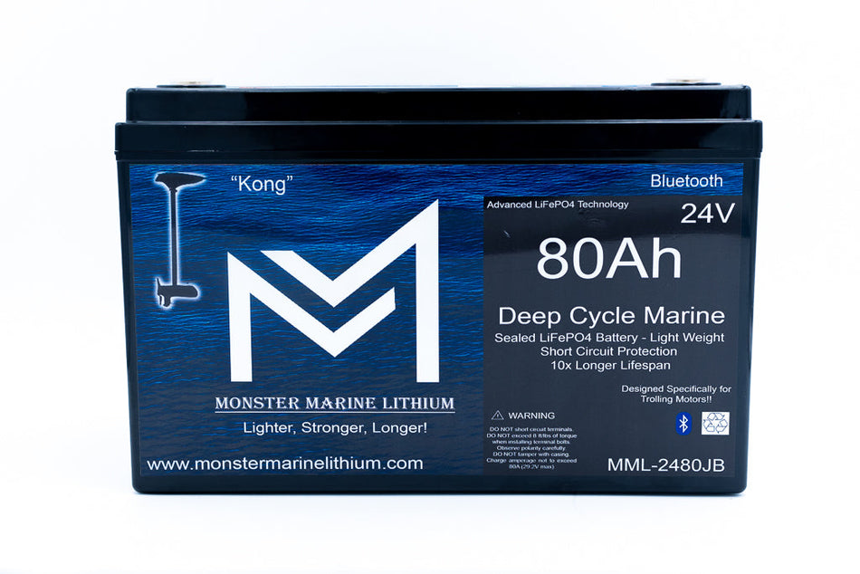 24V 80Ah Lithium Bluetooth Marine Trolling Battery "Kong"