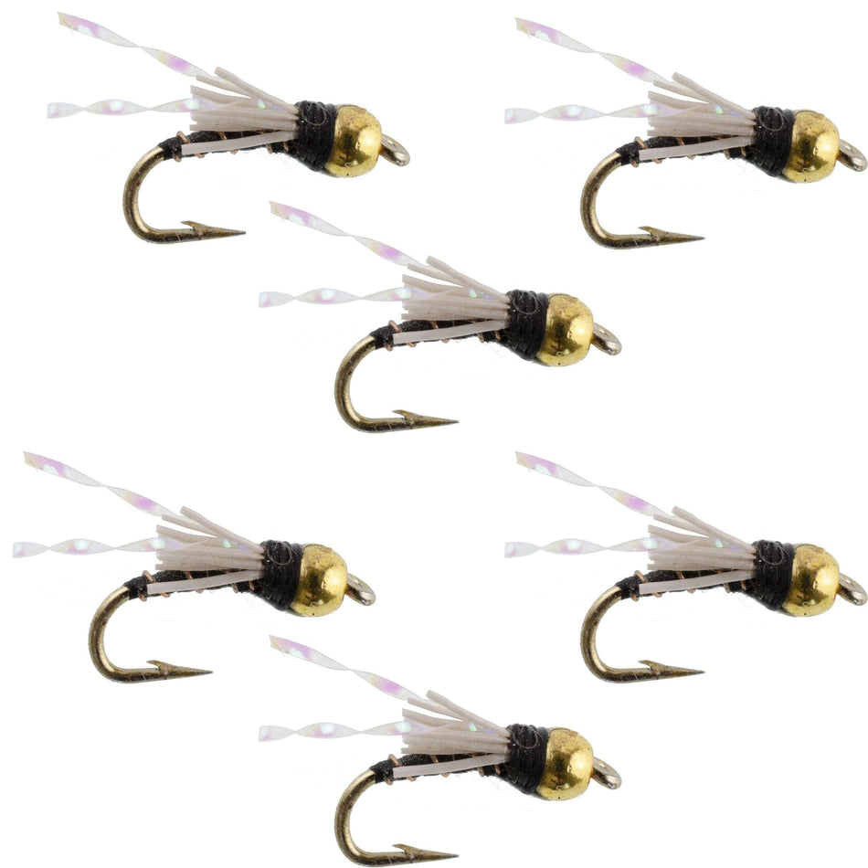 Beadhead Black 3 Dollar Dip Serendipity Wet Fly Fishing Flies - 6 Flies Hook Size 16