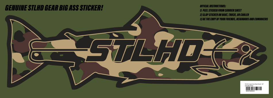 STLHD Large Camo Boat Decal - 24"