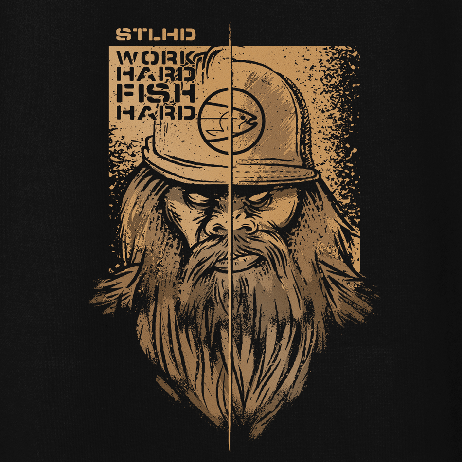 STLHD Men’s Work Hard Fish Hard Premium Hoodie