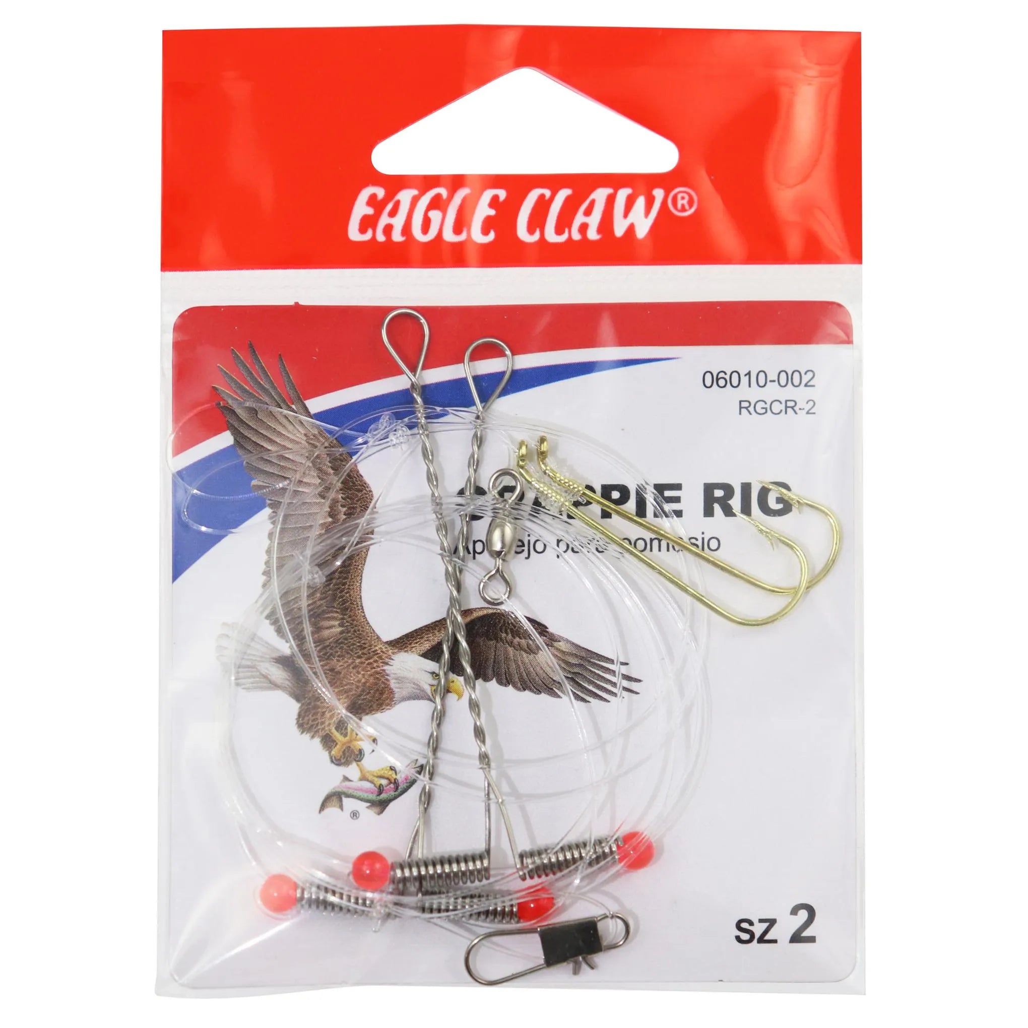 Eagle Claw Crappie Rigs – 5 Packs, Size 4 Hooks – Panfish Fishing Rigs
