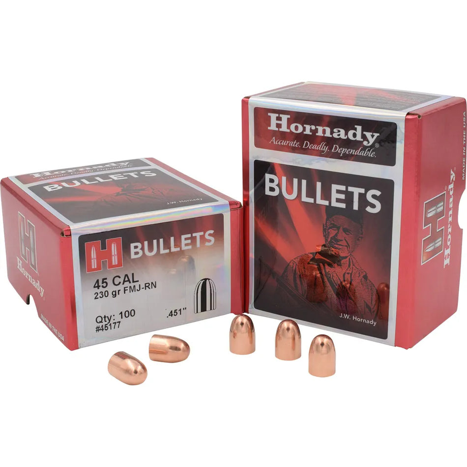 Hornady FMJ Round Nose Bullets (45 cal. .451 in. 230 gr. 100 pk)