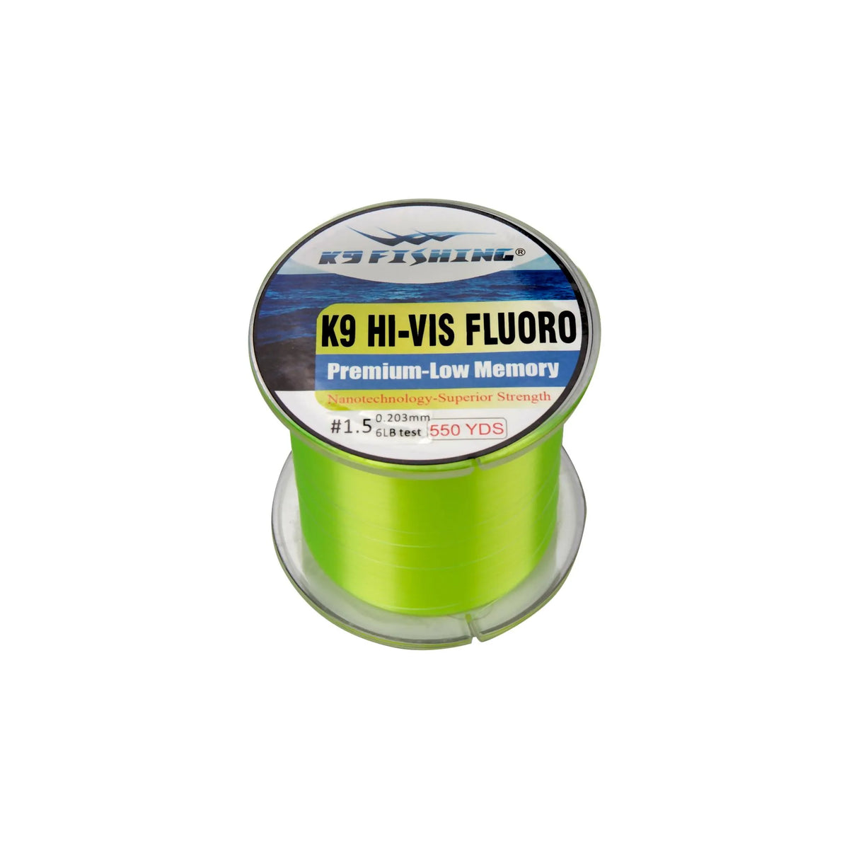 K9 550-17lb-HV Hi-Vis Yellow Fluoro Line 550 Yard Spool 17lb Test