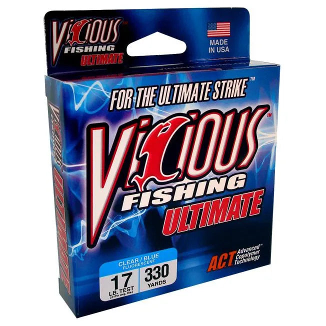 Vicious Ultimate Clear Blue Fluorescent Mono (330 Yards)