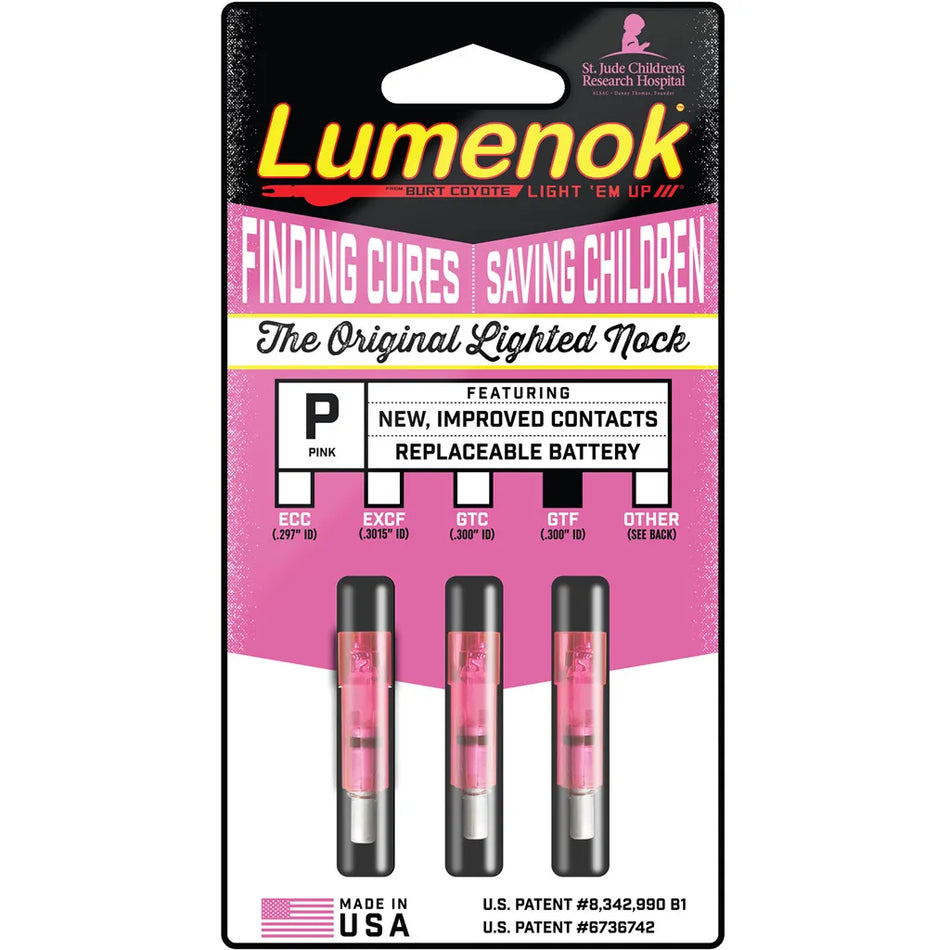 Lumenok Crossbow Nocks (Pink Flat Gold Tip 3 pk.)