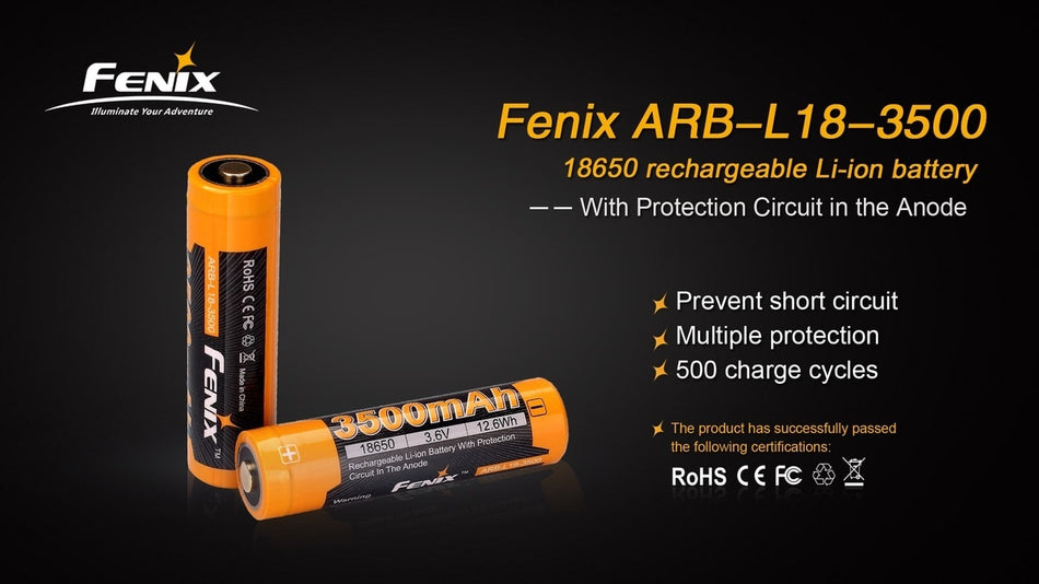 Fenix ARB-L18-3500 High-Capacity 18650 Battery - 3500mAh