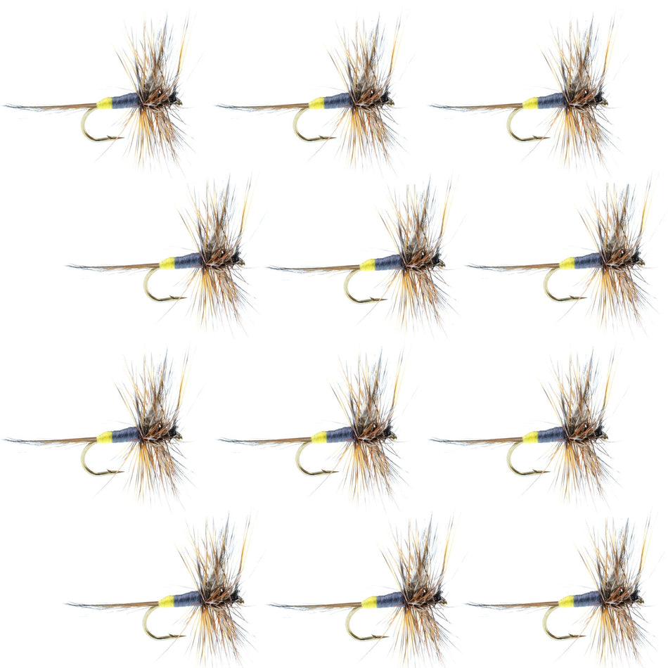Adams Female Classic Dry Fly - 1 Dozen Flies - Hook Size 14