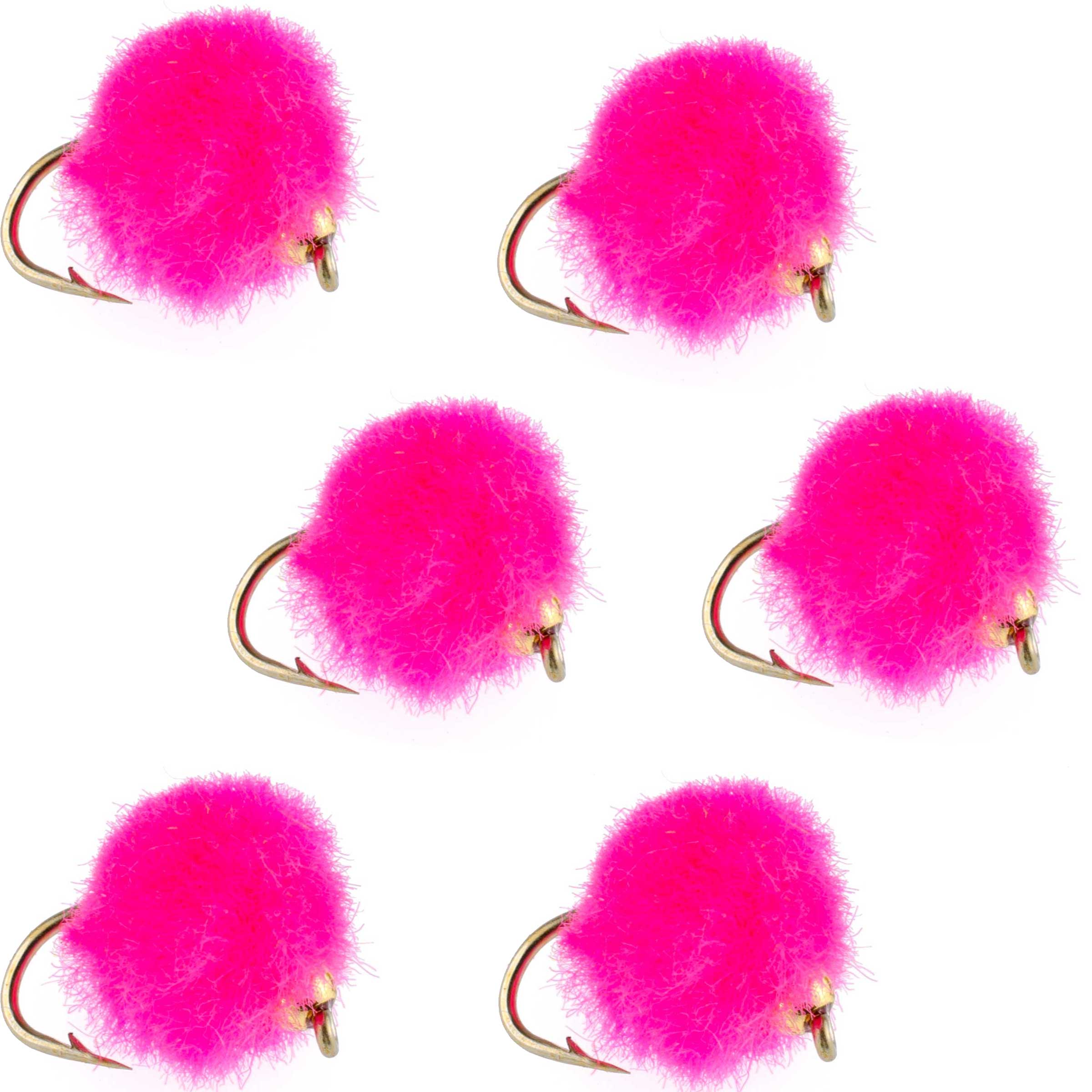 Bead Head Hot Pink Egg Fly Fishing Flies - 6 Flies Hook Size 16 ...