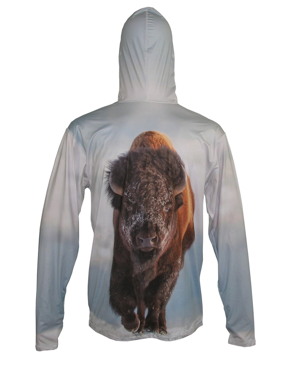 Bison Sun Protective Wildlife Graphic Hoodie