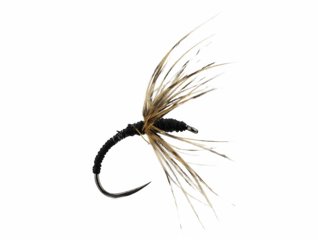 Sakasa Kebari Tenkara Fly, size 12 | Black | Qty. 6 | Wild Water Fly Fishing