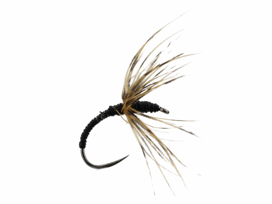 Sakasa Kebari Tenkara Fly, size 12 | Black | Qty. 6 | Wild Water Fly Fishing