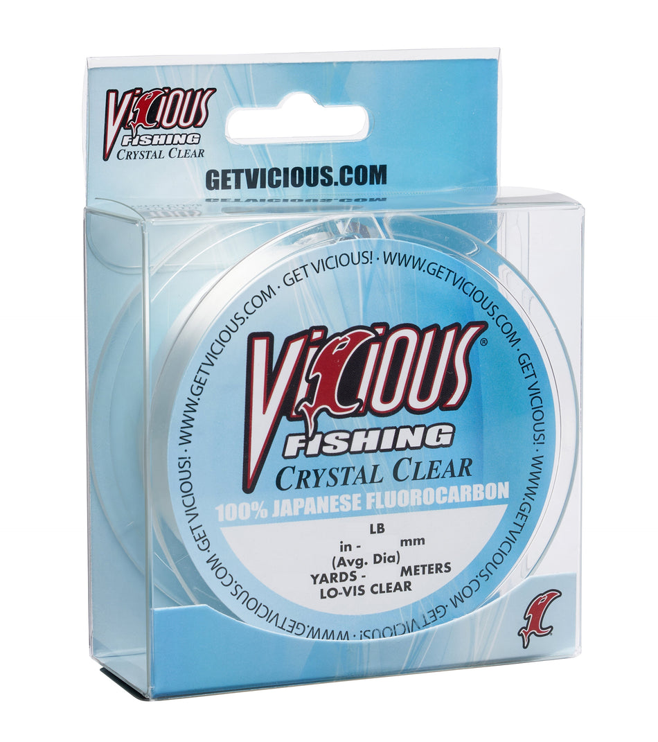Vicious Crystal Clear 100% Japanese Fluorocarbon - 25 Lb Test