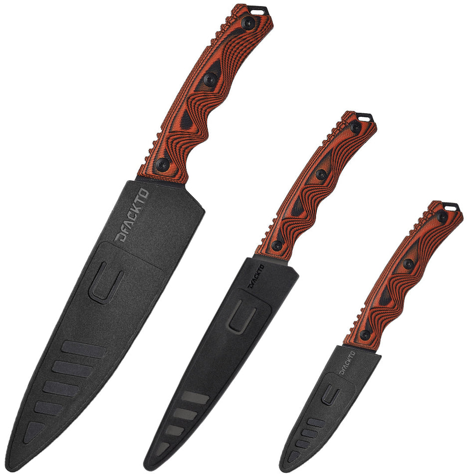3 Piece Essential Chef Knife Set // Orange