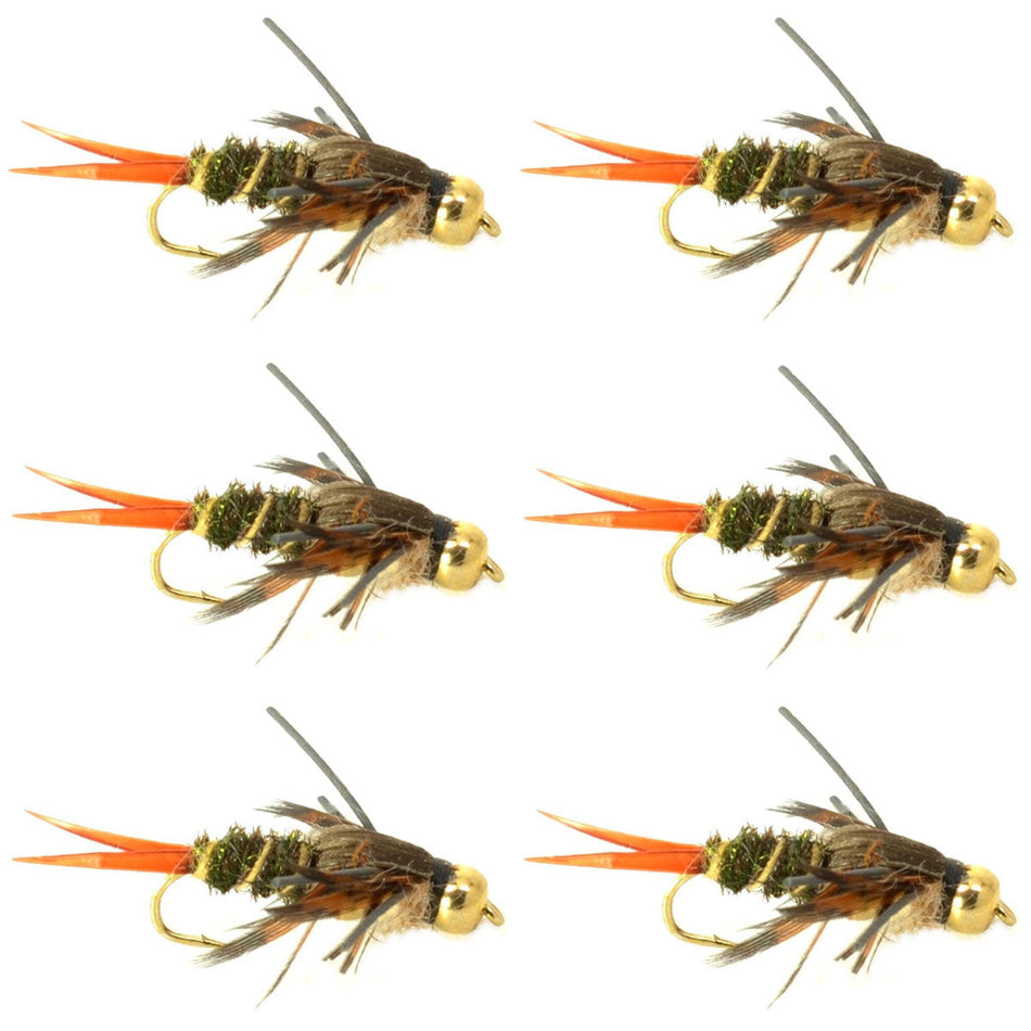 Double Bead Twenty Incher Nymph Fly Fishing Flies - 6 Flies Hook Size 14