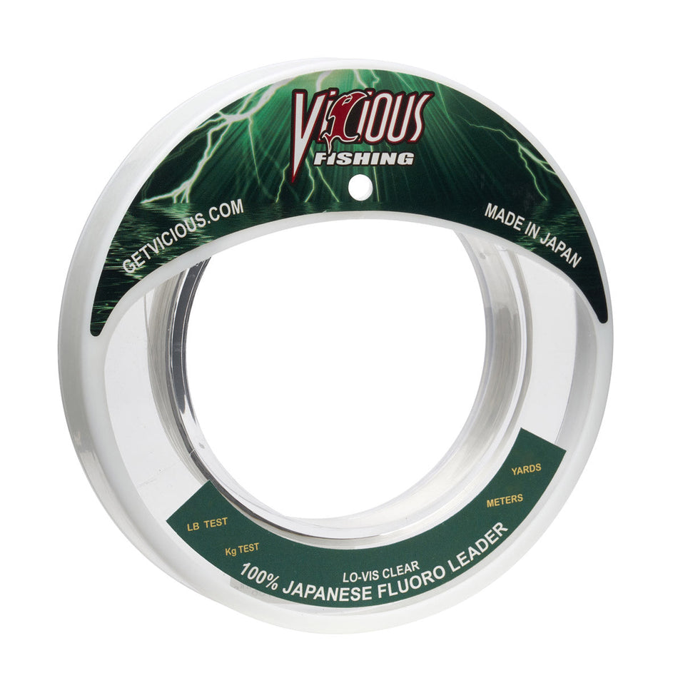 Vicious 100% Japanese Fluorocarbon Leader - 15 Lb Test