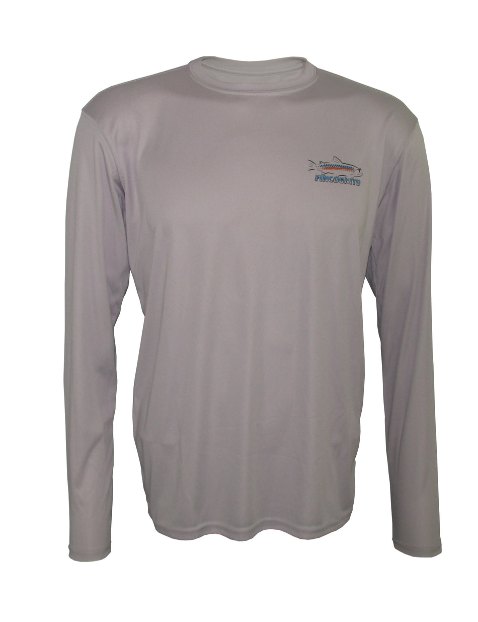 Men's Sun Protective Fishing Shirt Grey/Whiplash Rainbow Trout