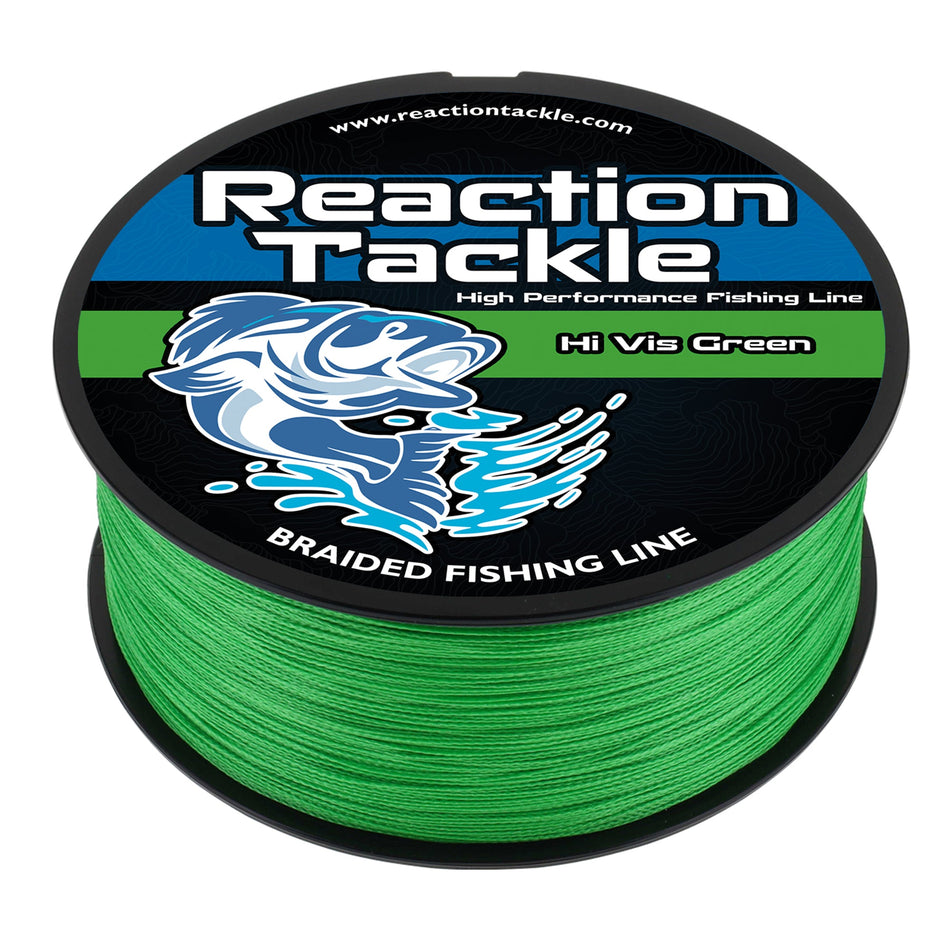Reaction Tackle Braided Fishing Line - Hi-Vis Green