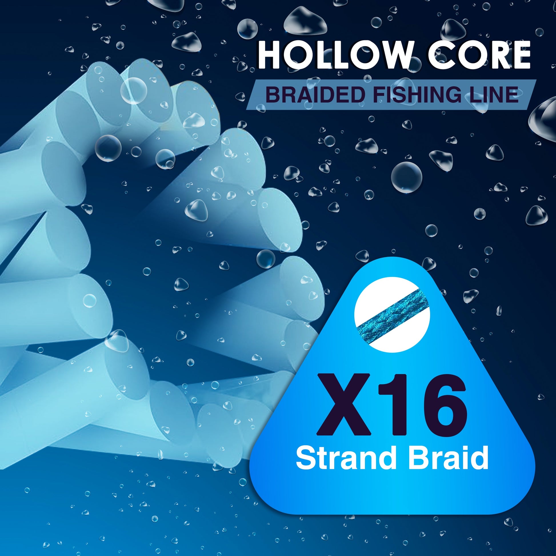 hollow core braided fishing line Reaction Tackle Hollow Core - 16 Strand Braided Fishing Line