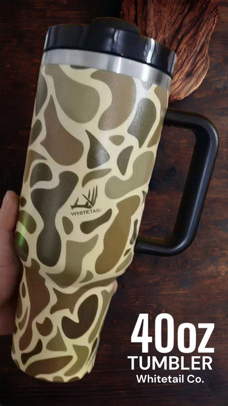 New Whitetail Co. 40oz. Tumbler Old School Camo