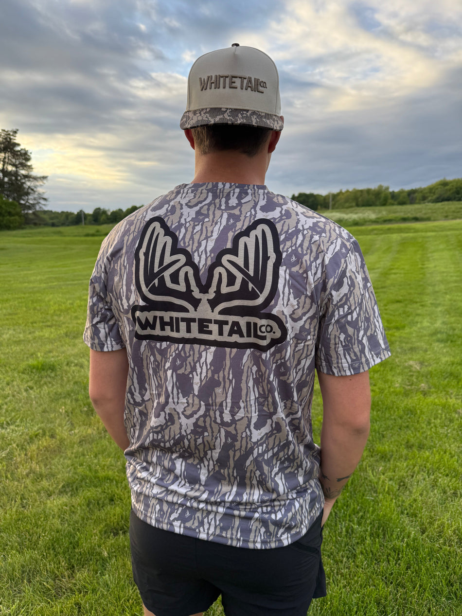 New !!! Whitetail Co. Old Tree Bark Camo Faded Pocket Tee
