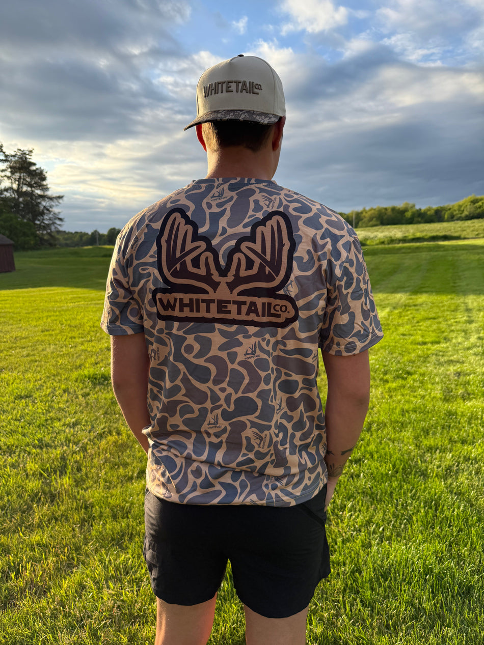 New !!! Whitetail Co. Old Duck Camo Faded Pocket Tee