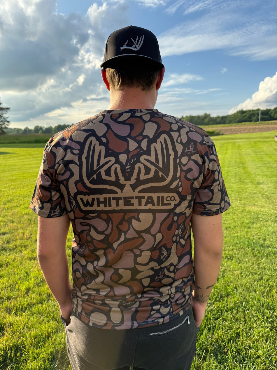 New !!! Whitetail Co. Old Dark Duck Camo Faded Pocket Tee