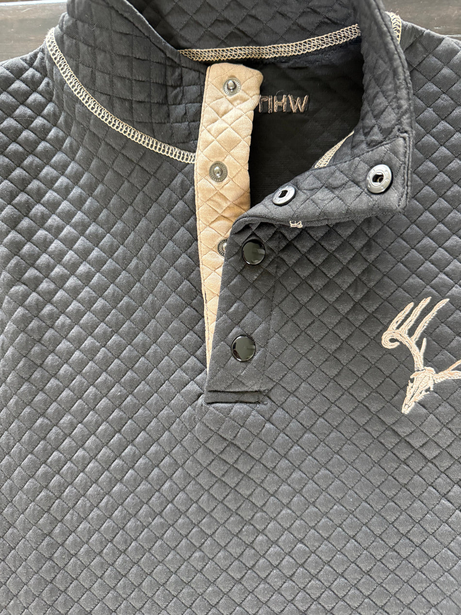 New Whitetail Co. Rut Line Waffle 1/4 Button Sweatshirt