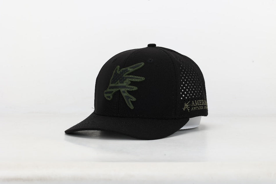 American Antler BLACK stars and bars performance snapback