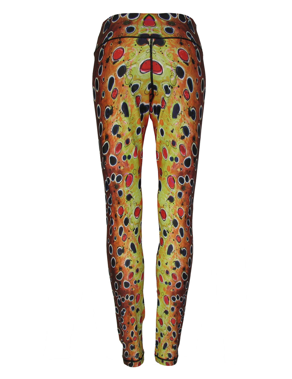 Brown Trout2 Fish Print Patterned All Sport Leggings
