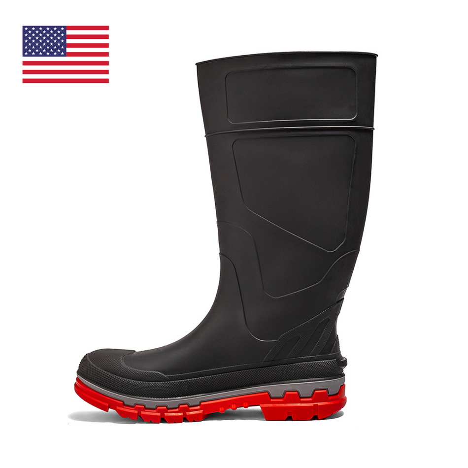 Kickaxe 15" Waterproof Rubber Boot - Grey/Orange