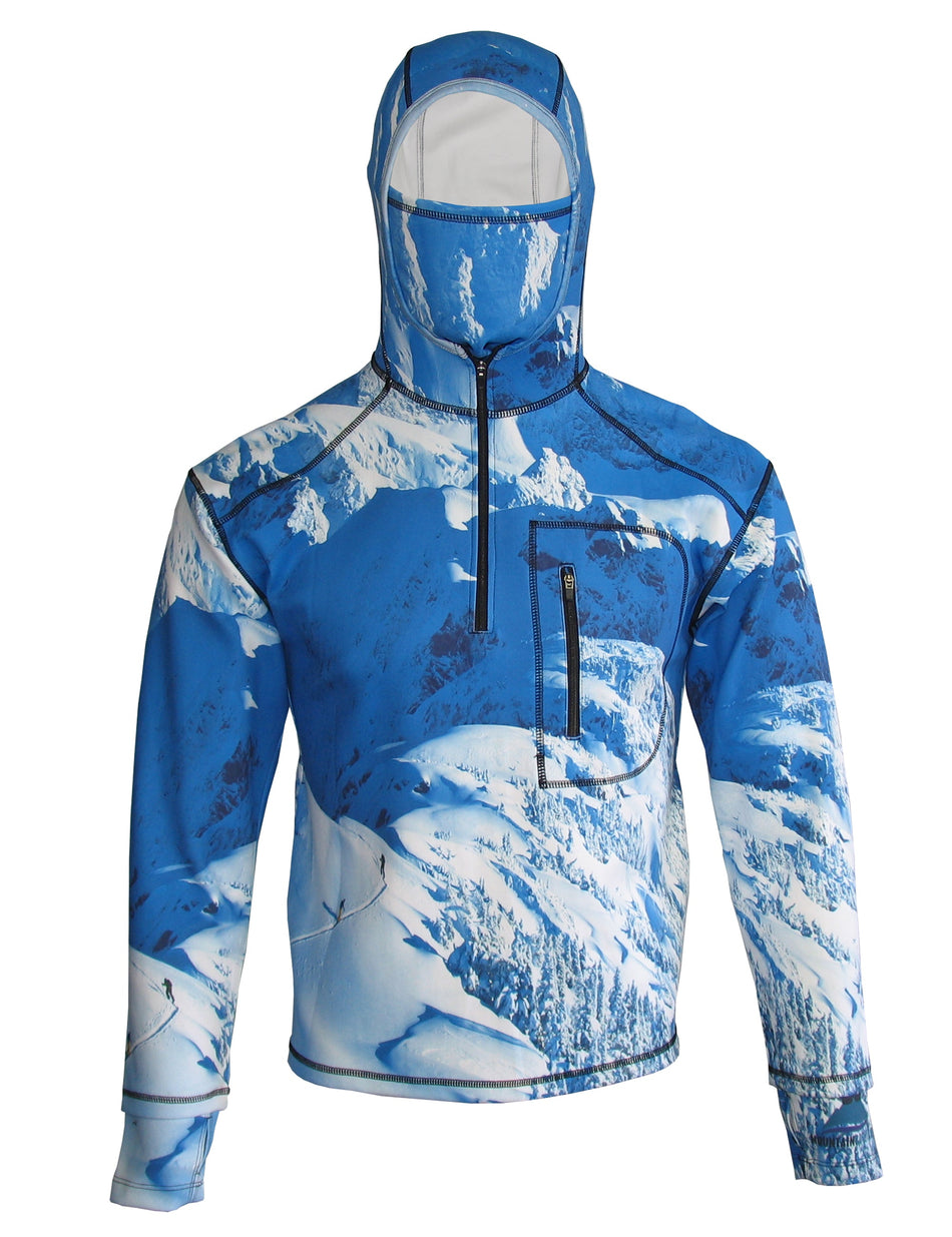 Making Tracks Heavyweight 1/4-Zip FlexShell Mountain Hoodie With Neck Gaiter