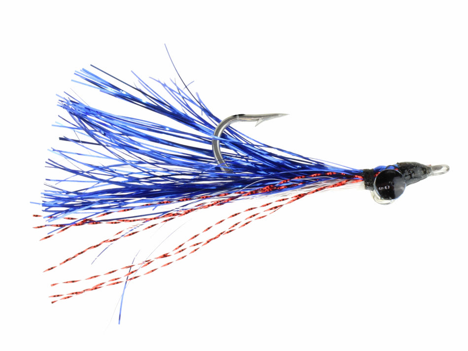 Heavy Clouser, Size 1/0 | Metallic Blue and Red | Qty. 3 | Wild Water Fly Fishing
