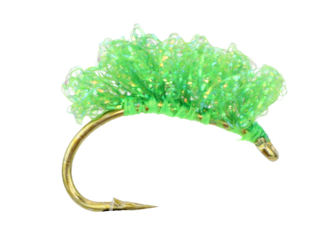 Steelhead Sucker Spawn, Metallic Green | Size 6 | Qty. 4 | Wild Water Fly Fishing