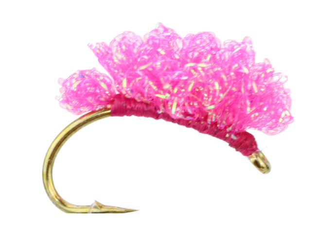 Steelhead Sucker Spawn, Metallic Pink | Size 6 | Qty. 4 | Wild Water Fly Fishing