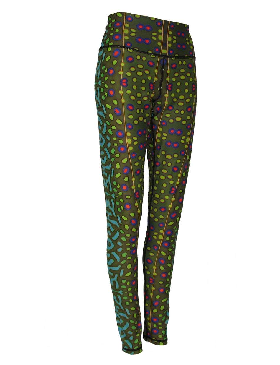 Brook Trout Fish Print Patterned All Sport Leggings