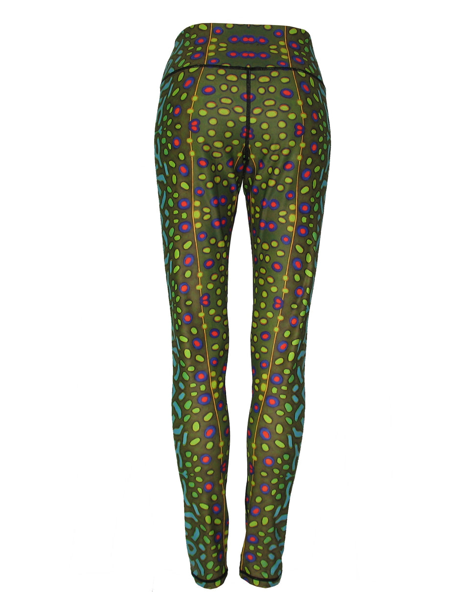 Brook Trout Fish Print Patterned All Sport Leggings